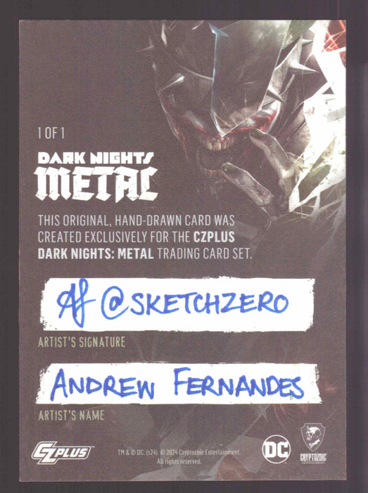 2024 CZX Dark Nights Metal Artist Sketch Trading Card Andrew Fernandes