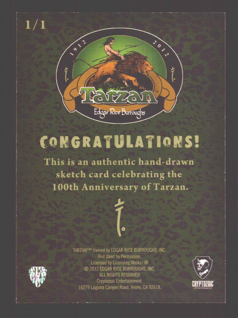 Tarzan 100th Anniversary Artist Sketch Trading Card Cryptozoic - TvMovieCards.com