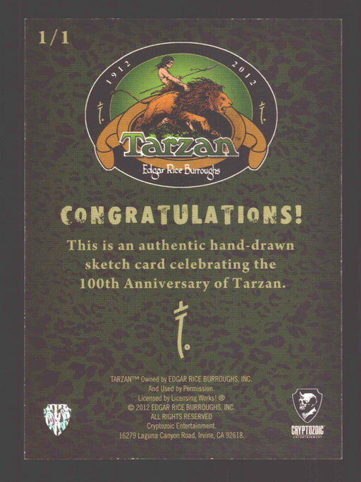 Tarzan 100th Anniversary Artist Sketch Trading Card Cryptozoic - TvMovieCards.com