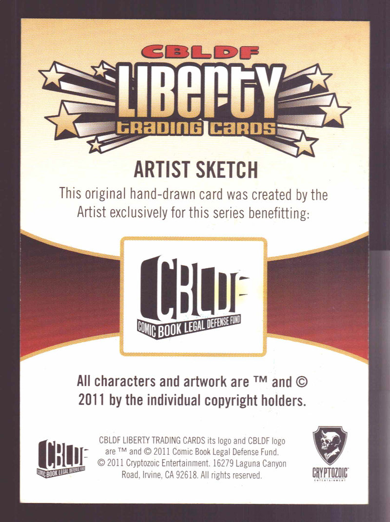 2011 Cryptozoic CBLDF Liberty Artist Sketch Trading Card by Mickey Clausen MAC - TvMovieCards.com