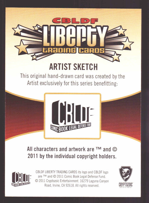 2011 Cryptozoic CBLDF Liberty Artist Sketch Card by Victor "Victomon" Rodriguez   - TvMovieCards.com