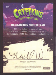 2018 Crypt kins Sketch Trading Card by Niall Westerfield Convention Exclusive - TvMovieCards.com