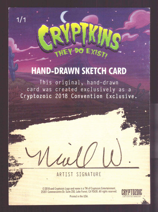 2018 Crypt kins Sketch Trading Card by Niall Westerfield Convention Exclusive - TvMovieCards.com