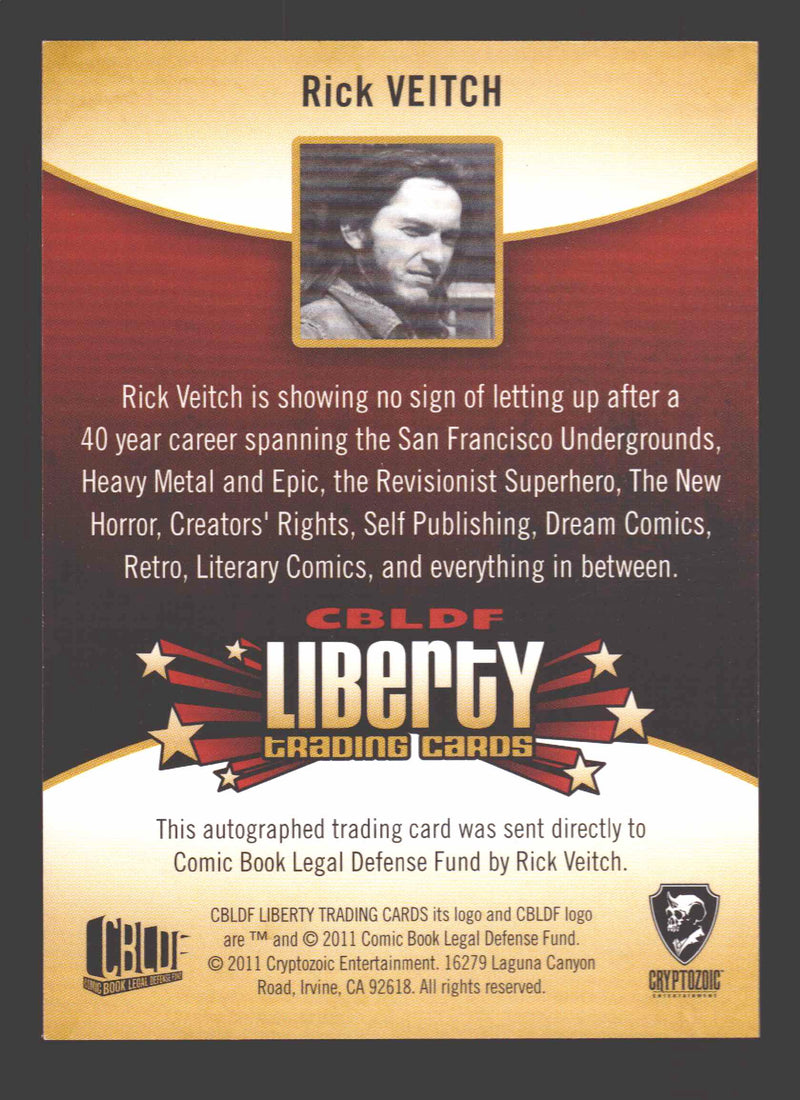 2011 Cryptozoic CBLDF Liberty Artist Rick Veitch Autograph Card - TvMovieCards.com