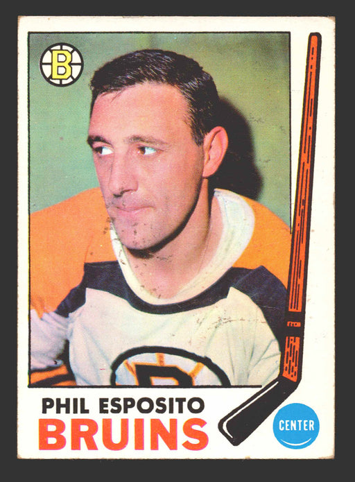 1969-70 Topps NHL Hockey #30 Phil Esposito with Stamp Bruins VG/EX   - TvMovieCards.com