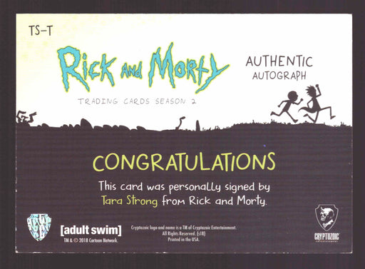 2019 Rick and Morty Season 2 TS-T Tara Strong as Tinkles Autograph Card   - TvMovieCards.com