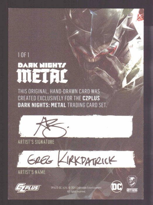 2024 CZX Dark Nights Metal Artist Sketch Trading Card Greg Kirkpatrick