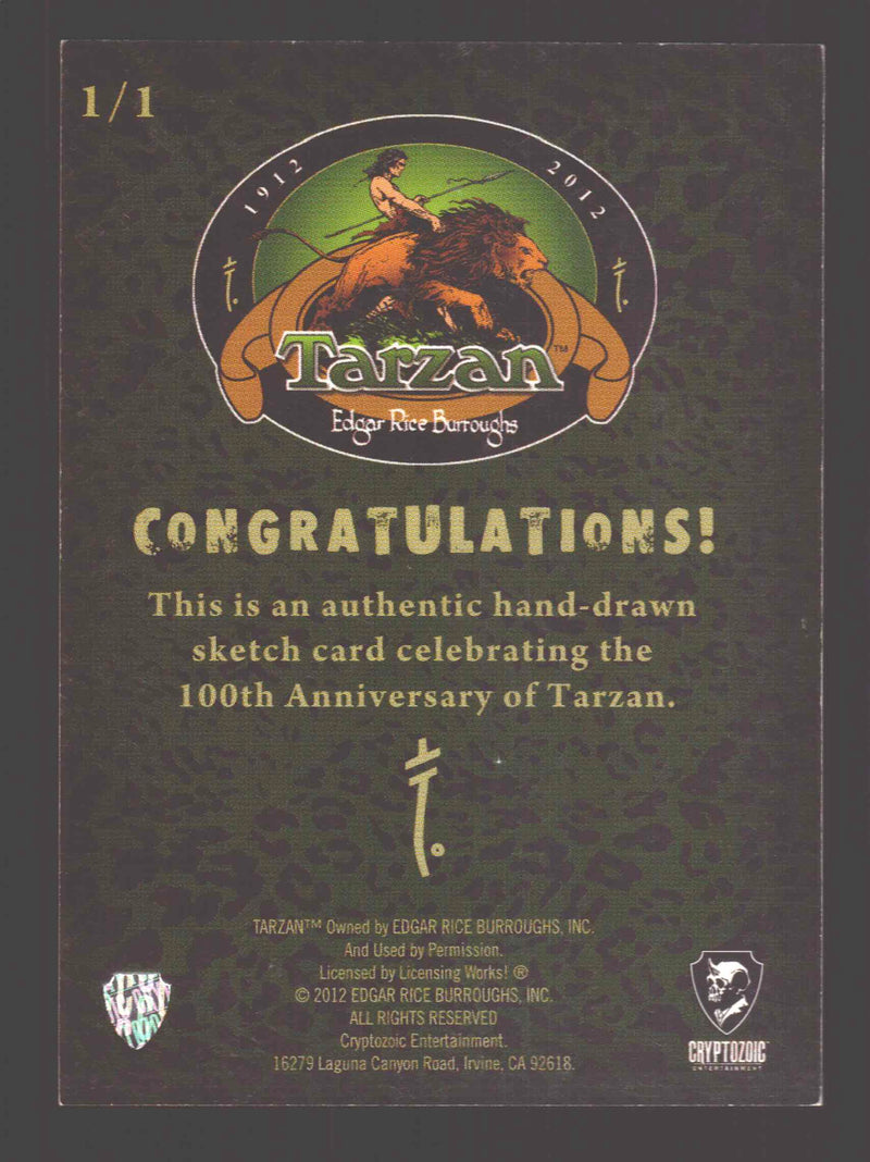 Tarzan 100th Anniversary Artist Sketch Trading Card Bien Flores Cryptozoic