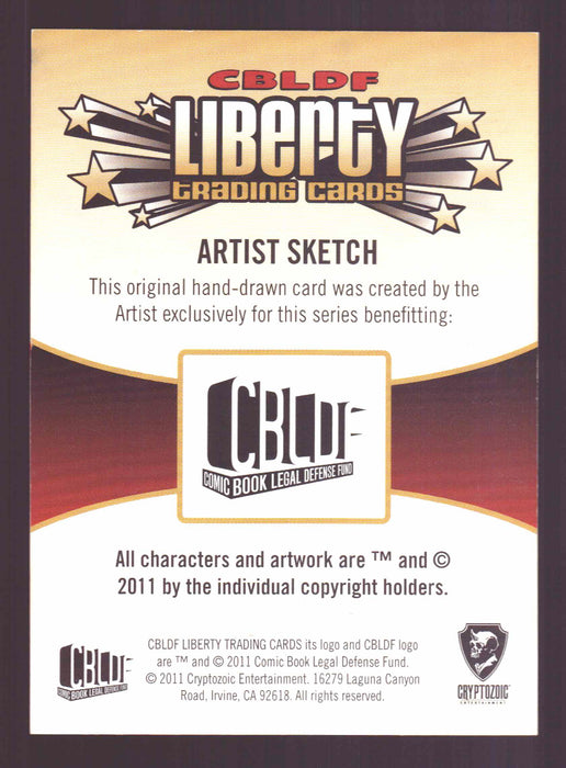 2011 Cryptozoic CBLDF Liberty Artist Sketch Card by Victor "Victomon" Rodriguez   - TvMovieCards.com