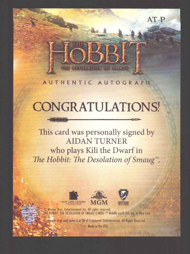 The Hobbit Desolation of Smaug Poster Autograph Card Aidan Turner as Kili AT-P
