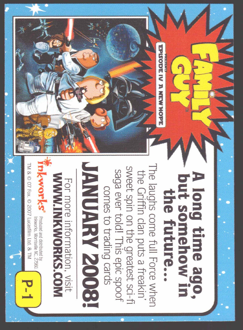 2008 Family Guy Episode IV A NEW Hope Promo Card P1 Inkworks - TvMovieCards.com