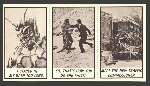 1963 Monster Laffs Midgees Trading Card Panel of 3 Cards #104 #78 #9 - TvMovieCards.com
