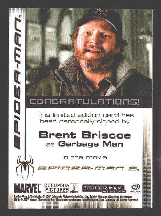 2007 Spider-man 3 Movie Brent Briscoe as "Garbage Man" Autograph Trading Card - TvMovieCards.com