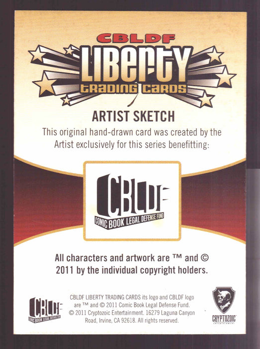 2011 Cryptozoic CBLDF Liberty Artist Sketch Trading Card by Mickey Clausen MAC - TvMovieCards.com