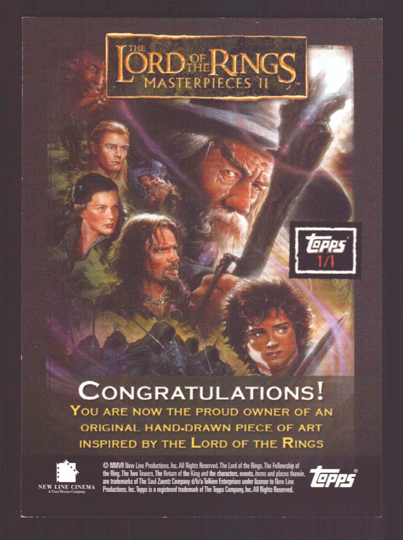Lord of the Rings Masterpieces II Artist Sketch Trading Card by Brent Woodside - TvMovieCards.com