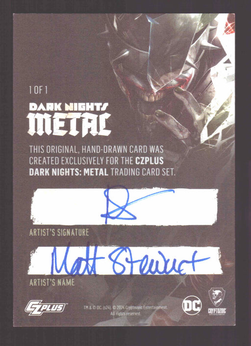 2024 CZX Dark Nights Metal Artist Sketch Trading Card by Matt Stewart - TvMovieCards.com