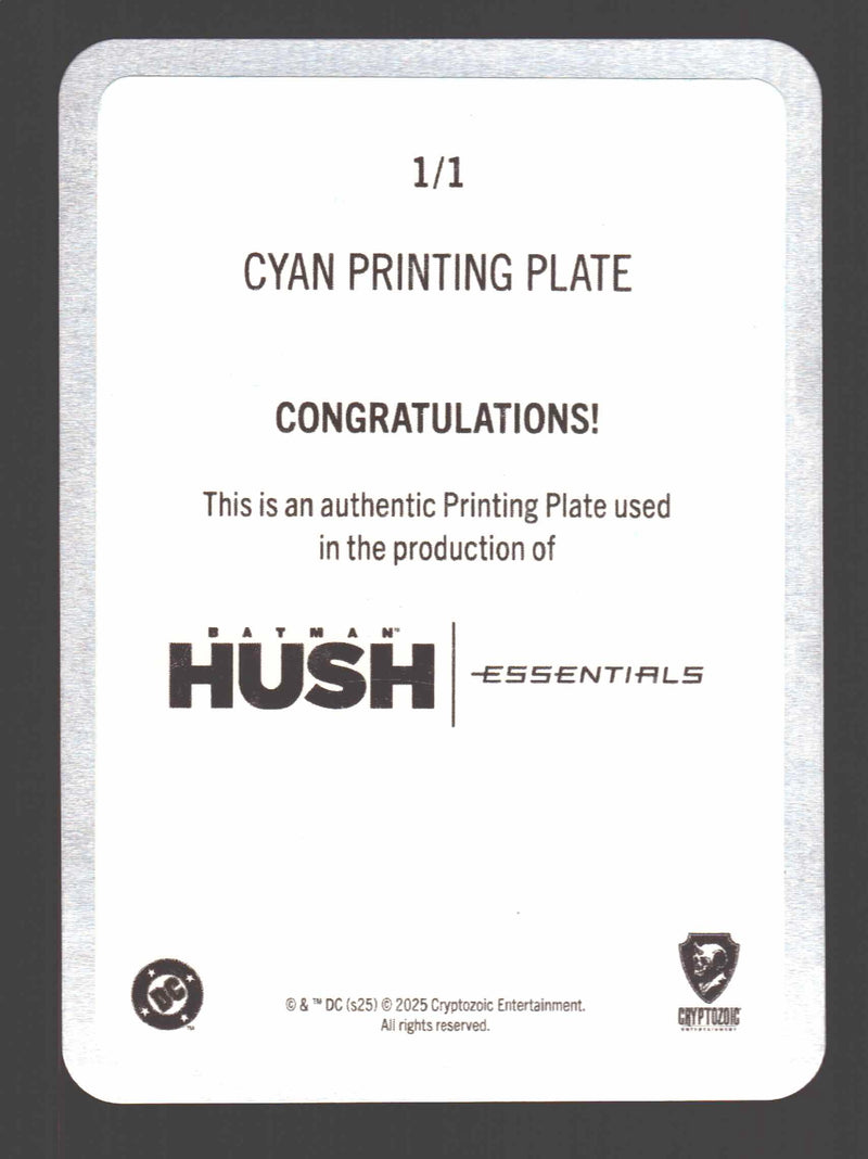 2025 Batman Hush Essentials Cyan Printing Plate Card #49 Facing Ra’s Al Ghul