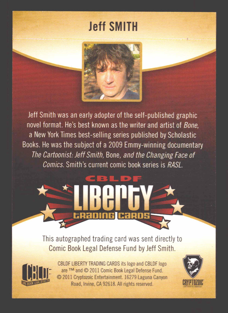 2011 Cryptozoic CBLDF Liberty Artist Jeff Smith Autograph Card - TvMovieCards.com
