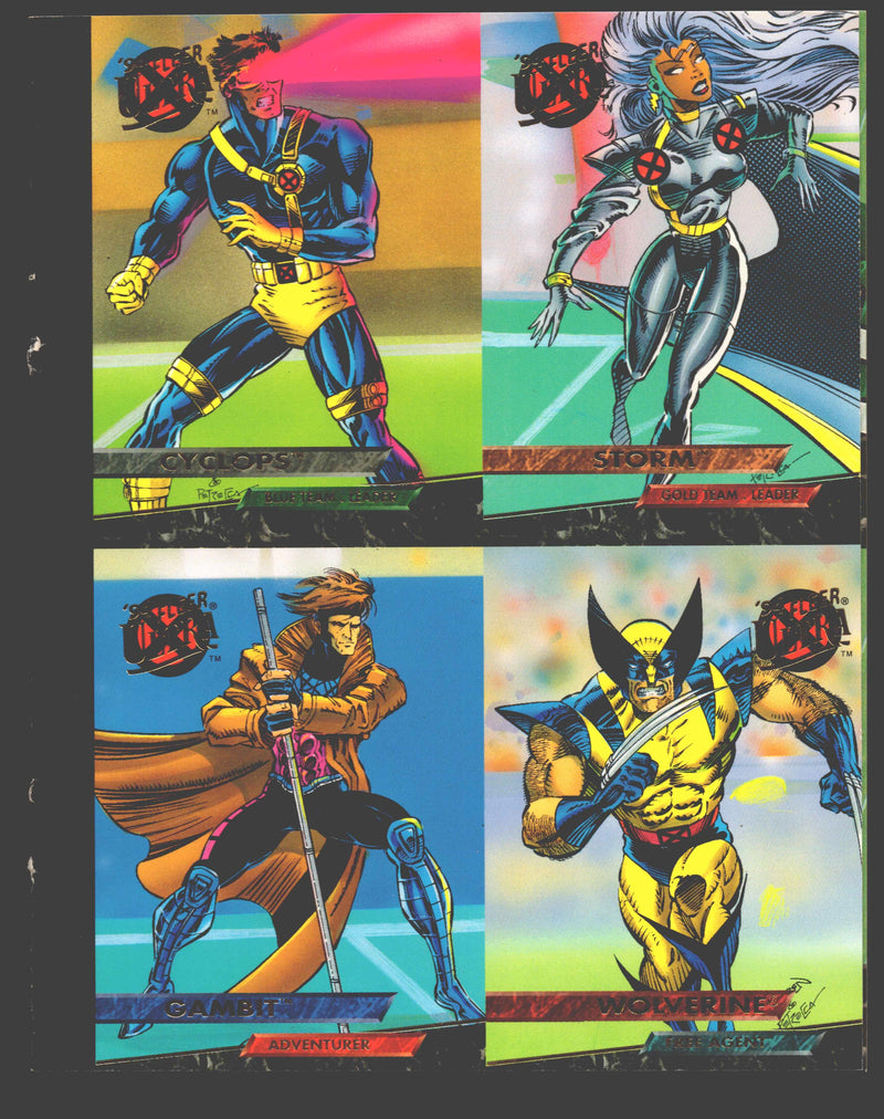1994 Marvel Fleer Ultra X-Men / 1993 Fleer Ultra Football Promo Card Sheet