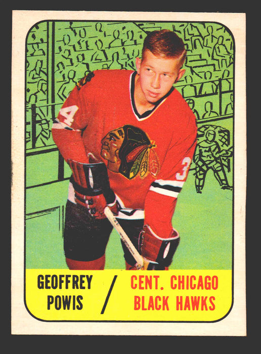 1967-68 Topps NHL Hockey #110 Geoffrey Powis RC Blackhawks VG/EX   - TvMovieCards.com