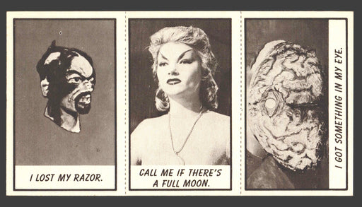 1963 Monster Laffs Midgees Trading Card Panel of 3 Cards #27 #32 #65 - TvMovieCards.com