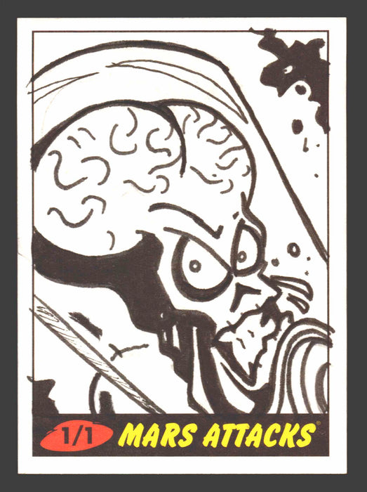 2012 Mars Attacks Heritage Artist Autograph Sketch Trading Card 1/1 Mike Hampton