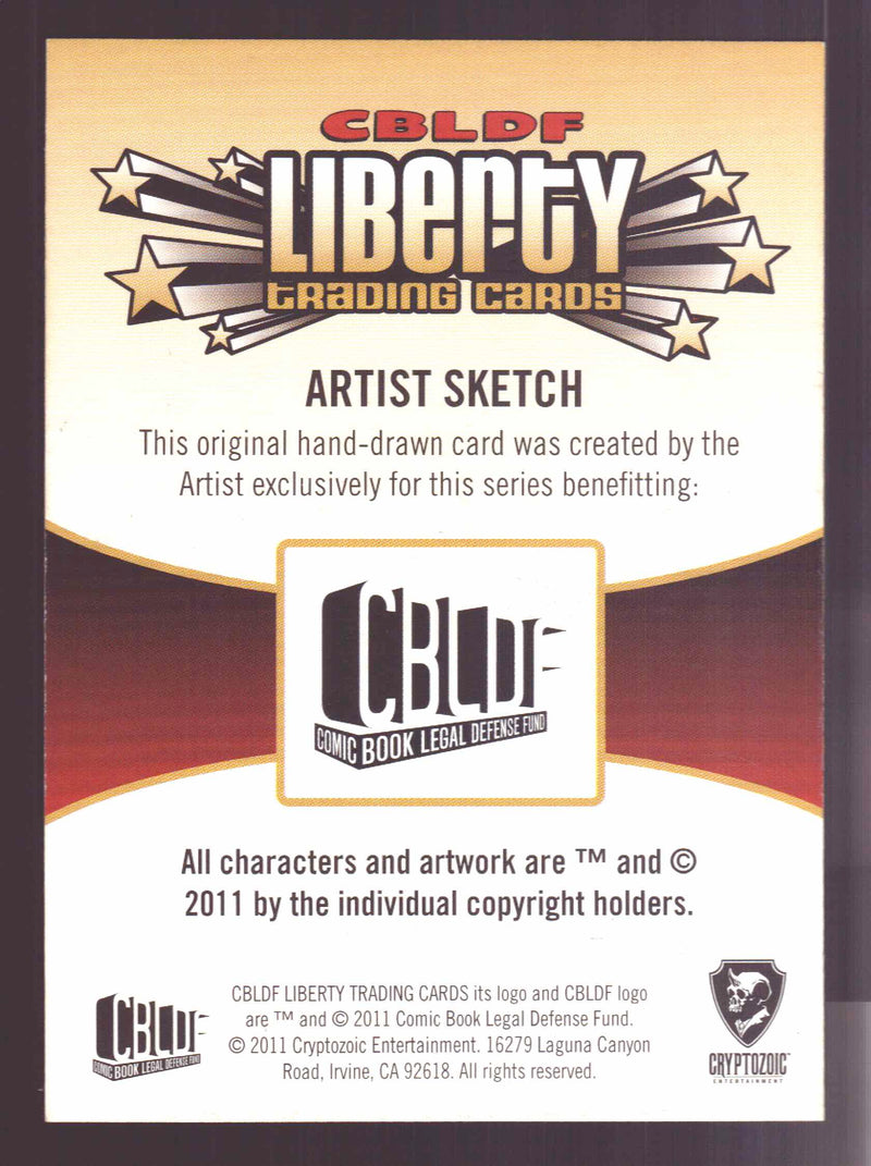 2011 Cryptozoic CBLDF Liberty Artist Sketch Card by Joel Carroll - TvMovieCards.com