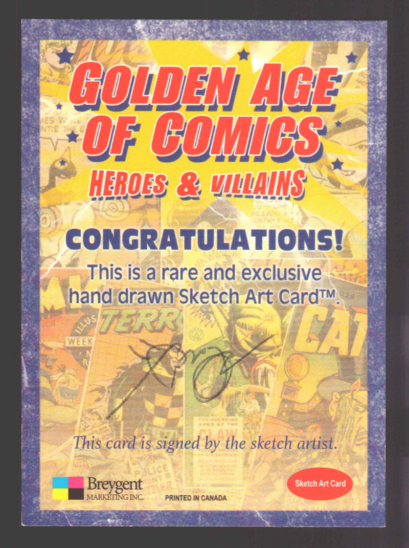 Golden Age of Comics Heroes & Villains Artist Sketch Card Breygent - TvMovieCards.com