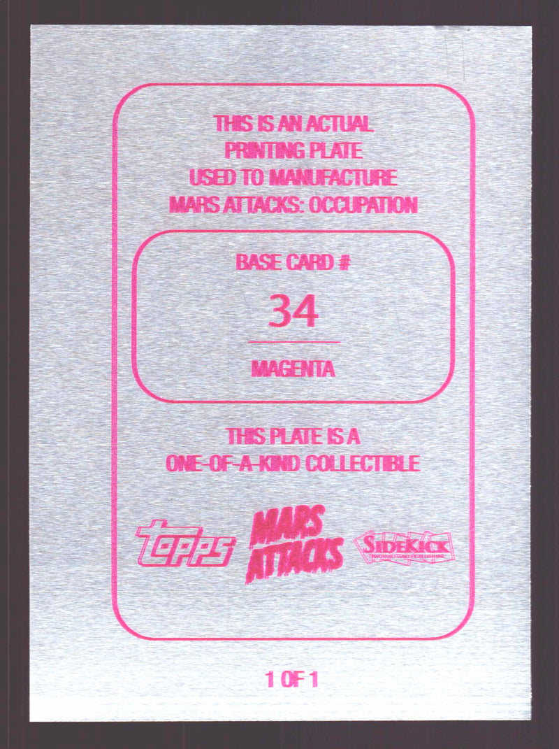 2015 Mars Attacks Occupation Magenta Printing Plate #34 Last Supper Trading Card - TvMovieCards.com