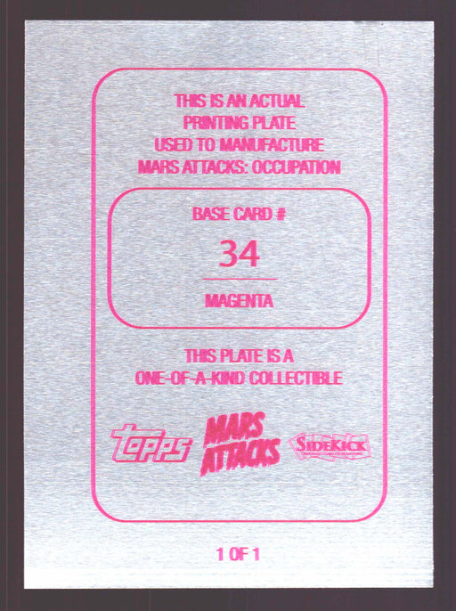 2015 Mars Attacks Occupation Magenta Printing Plate #34 Last Supper Trading Card - TvMovieCards.com