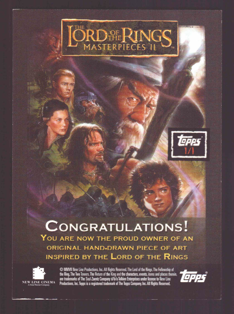 Lord of the Rings Masterpieces II Artist Sketch Trading Card by Brent Woodside - TvMovieCards.com