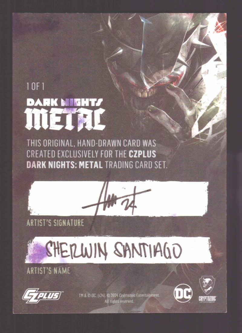 2024 CZX Dark Nights Metal Artist Sketch Trading Card by Sherwin Santiago Joker - TvMovieCards.com