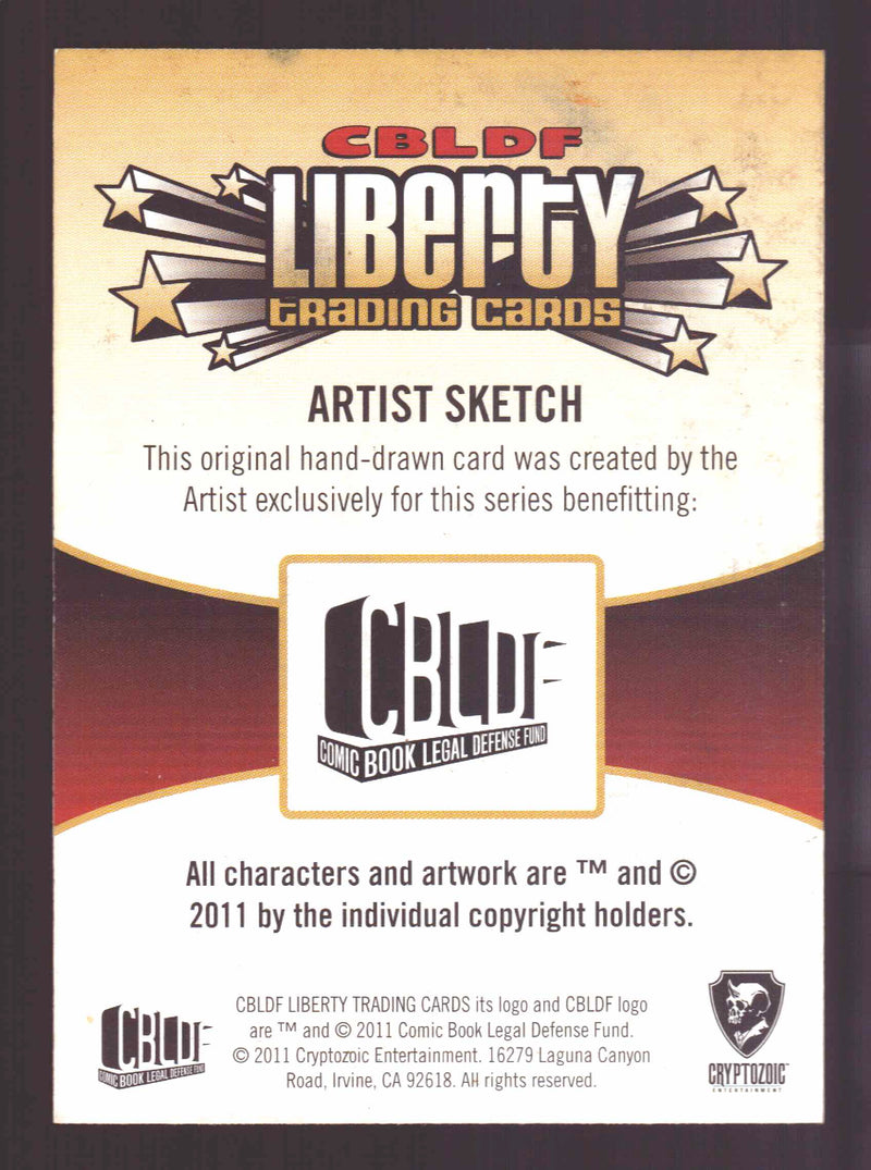 2011 Cryptozoic CBLDF Liberty Artist Sketch Trading Card by Mark Tannacore   - TvMovieCards.com