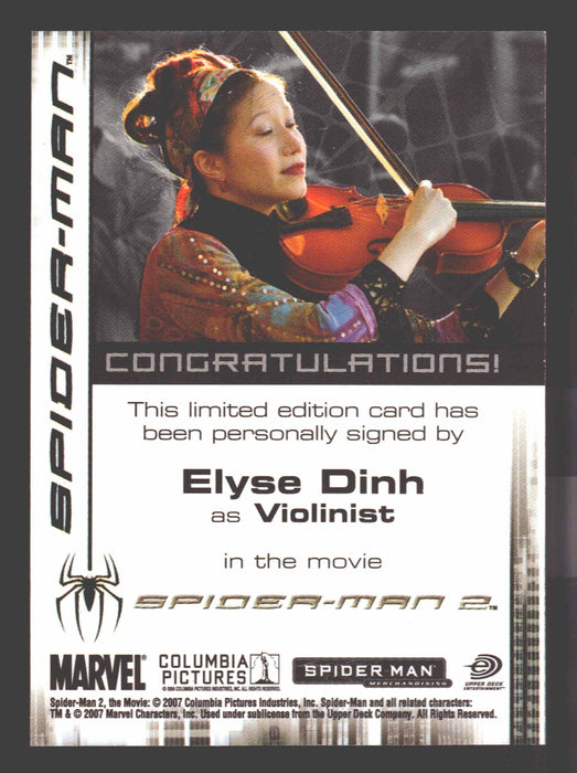 2007 Spider-man 3 Movie Elyse Dinh as Violinist Autograph Trading Card - TvMovieCards.com