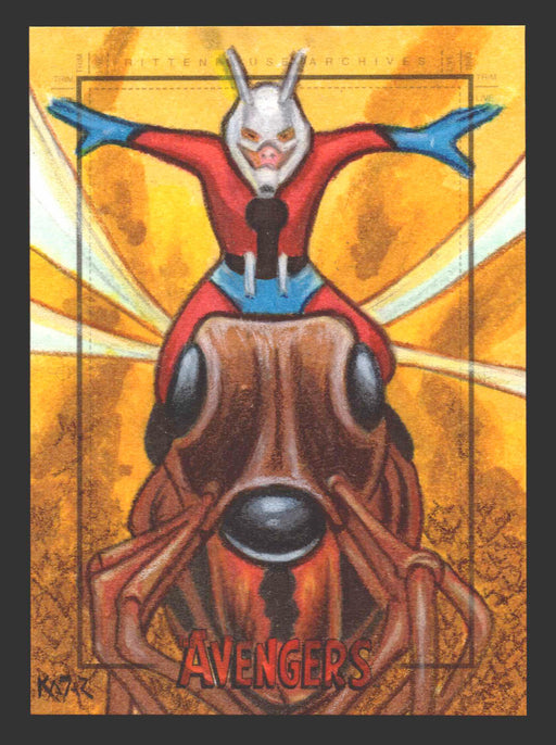 2015 The Avengers Silver Age Ant Man Artist Sketch Card by Frank Kadar - TvMovieCards.com