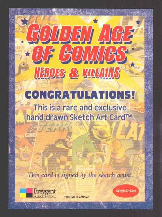 Golden Age of Comics Heroes & Villains Artist Sketch Card Breygent Otto Dieffenb - TvMovieCards.com