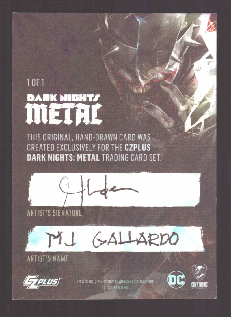 2024 CZX Dark Nights Metal Artist Sketch Trading Card by MJ Gallardo - TvMovieCards.com
