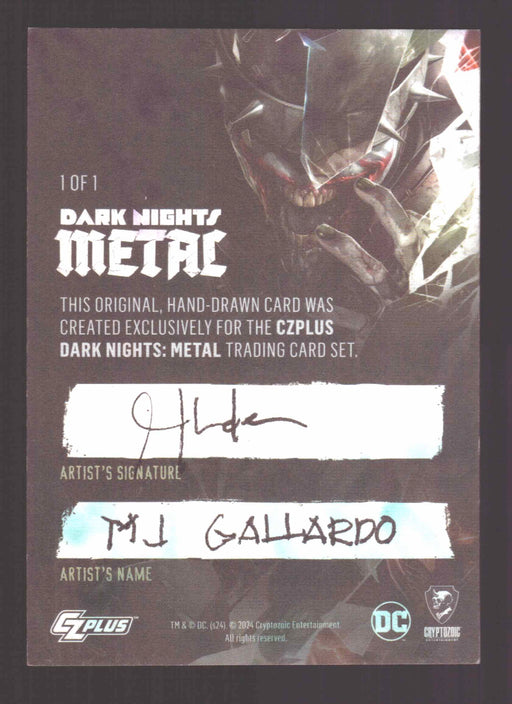 2024 CZX Dark Nights Metal Artist Sketch Trading Card by MJ Gallardo - TvMovieCards.com