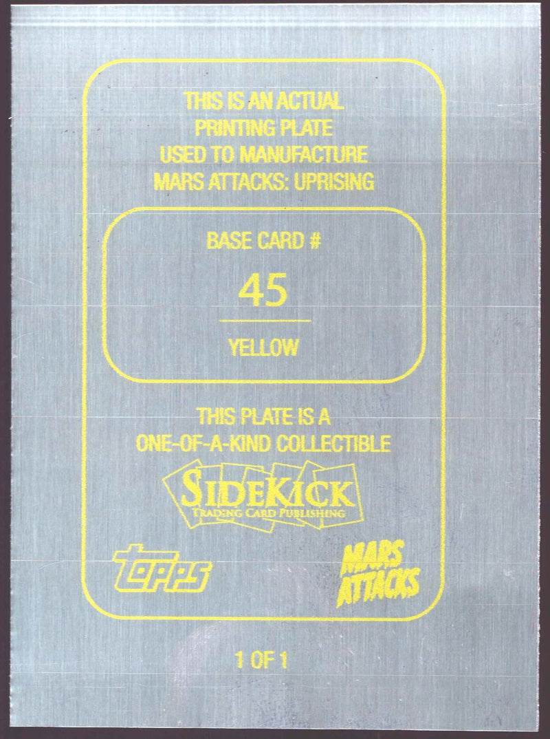 2021 Mars Attacks Uprising Yellow Printing Plate #45 The Martian Hero Trading Ca - TvMovieCards.com