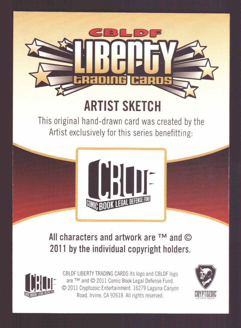 2011 Cryptozoic CBLDF Liberty Artist Sketch Card by Joel Carroll - TvMovieCards.com