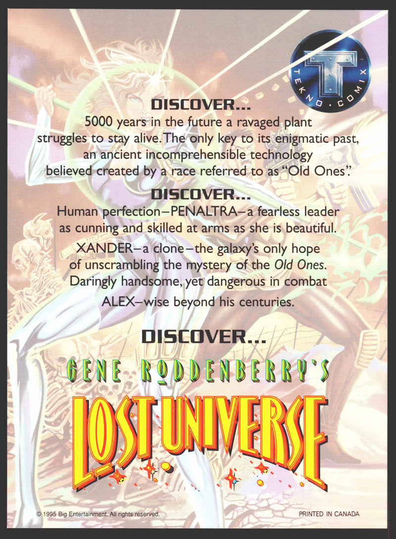 1995 Gene Roddenberry's Lost Universe 2-sided Promo Card 5x7 Tekno Comix   - TvMovieCards.com