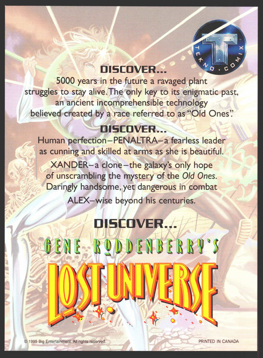1995 Gene Roddenberry's Lost Universe 2-sided Promo Card 5x7 Tekno Comix   - TvMovieCards.com