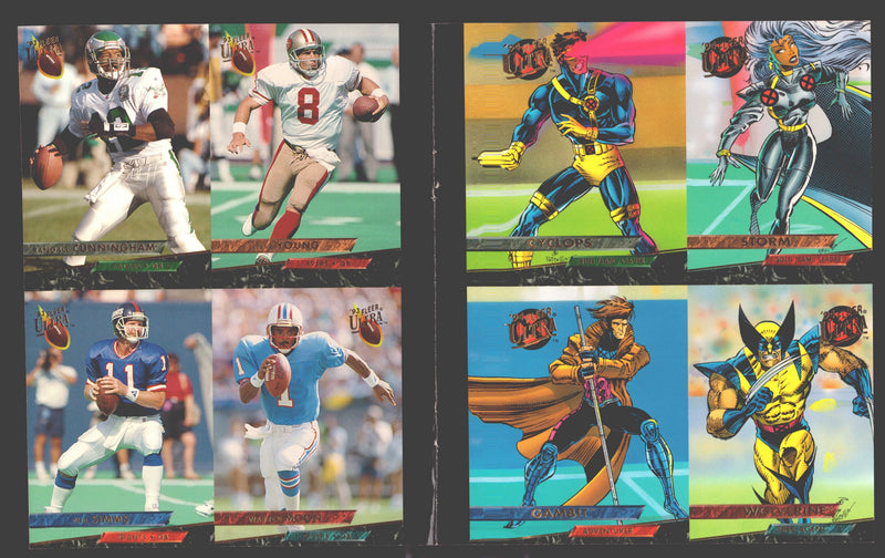 1994 Marvel Fleer Ultra X-Men / 1993 Fleer Ultra Football Promo Card Sheet