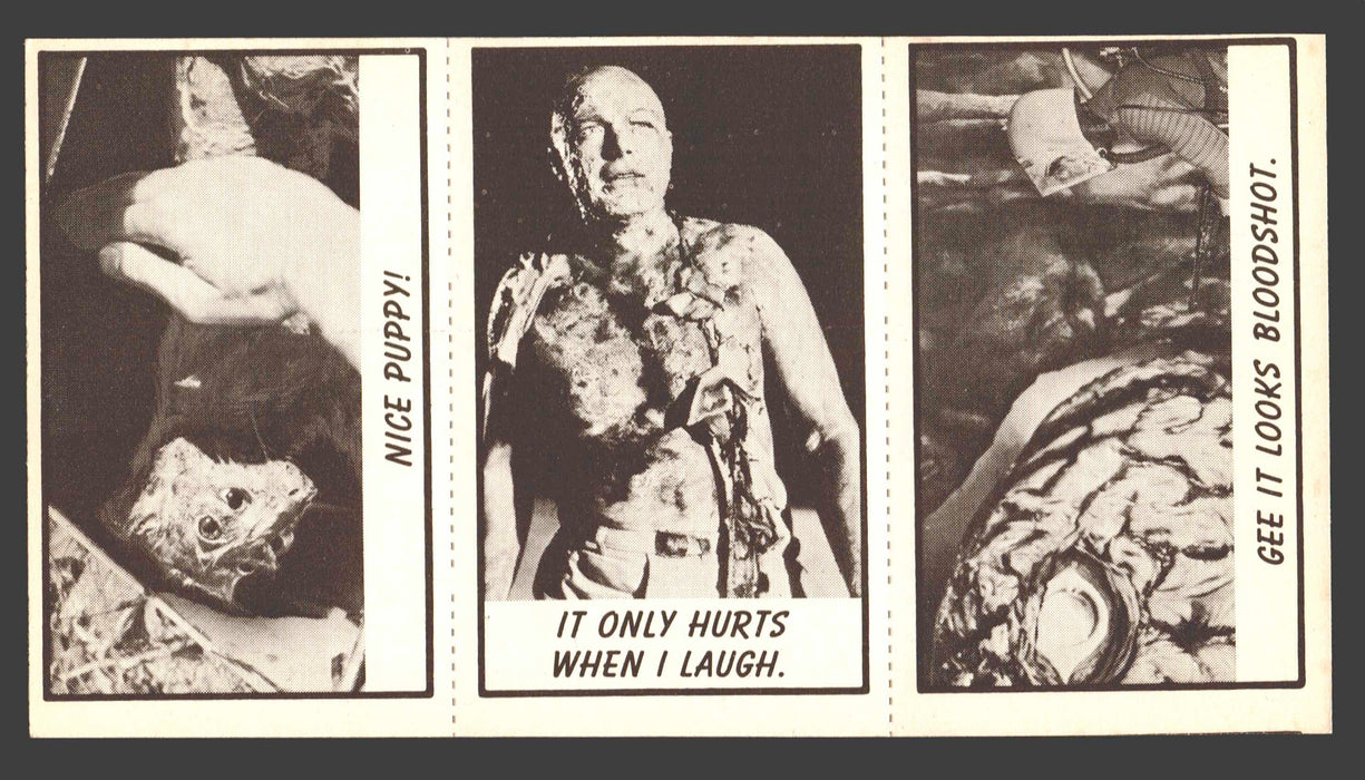 1963 Monster Laffs Midgees Trading Card Panel of 3 Cards #84 #102 #7 - TvMovieCards.com