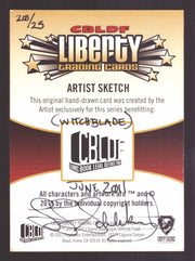 2011 Cryptozoic CBLDF Liberty Artist Sketch Card by Larry 'Slickaway' Schlekewy - TvMovieCards.com