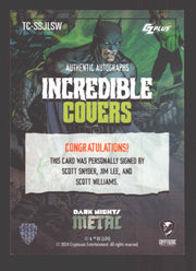 2024 CZX Dark Nights Metal Triple Autograph Card Scott Synder / Jim Lee / Willia - TvMovieCards.com