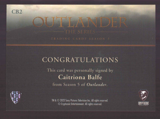 Outlander Season 5 Caitriona Balfe as Claire Fraser CB2 Autograph Card - TvMovieCards.com