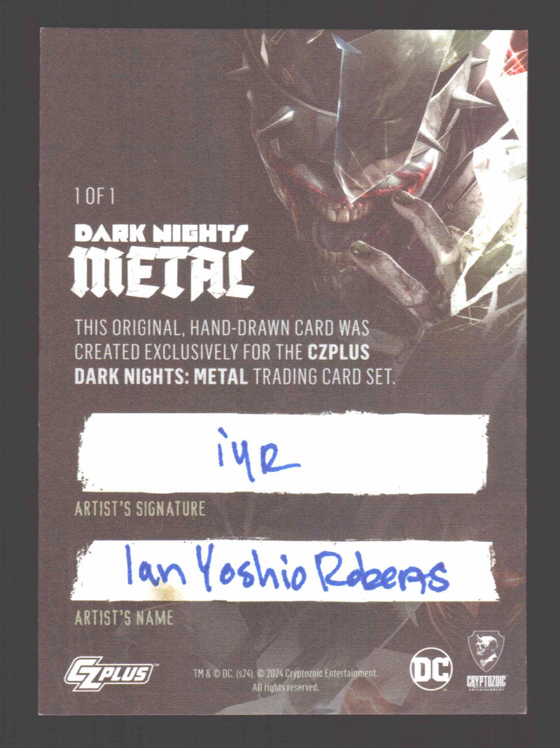 2024 CZX Dark Nights Metal Artist Sketch Trading Card by Ian Yoshio Roberts