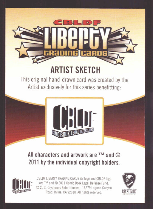 2011 Cryptozoic CBLDF Liberty Artist Sketch Card by Erik Larson   - TvMovieCards.com