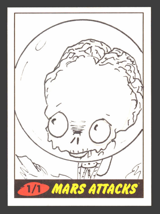 2012 Mars Attacks Heritage Artist Autograph Sketch Trading Card 1/1 Michael Banks